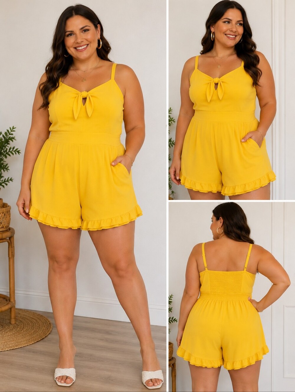 Torrid Size 1 Mustard Yellow Romper Plus Size 1X Jumpsuit